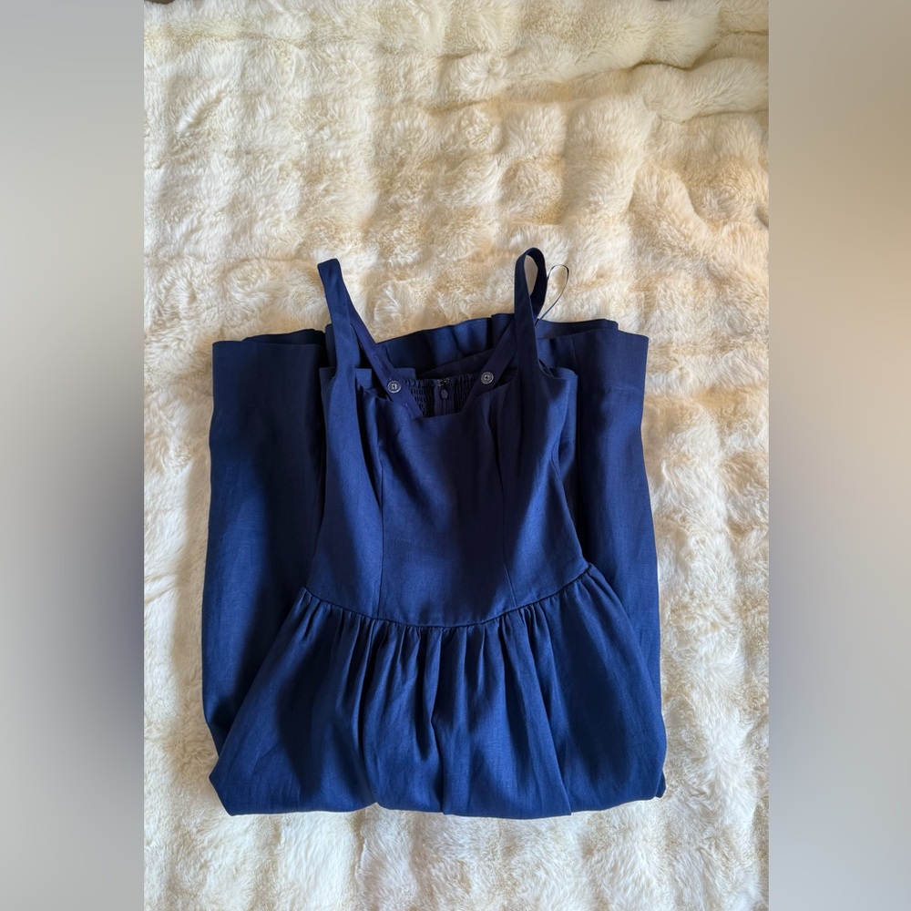 Reformation Janu Linen Dress In Danube, brand new, never worn, no flaws. - Picture 15 of 16